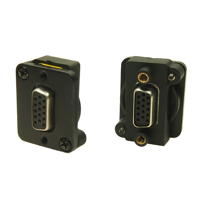 CONN FEEDTHRU VGA 15 PIN F-F BLA