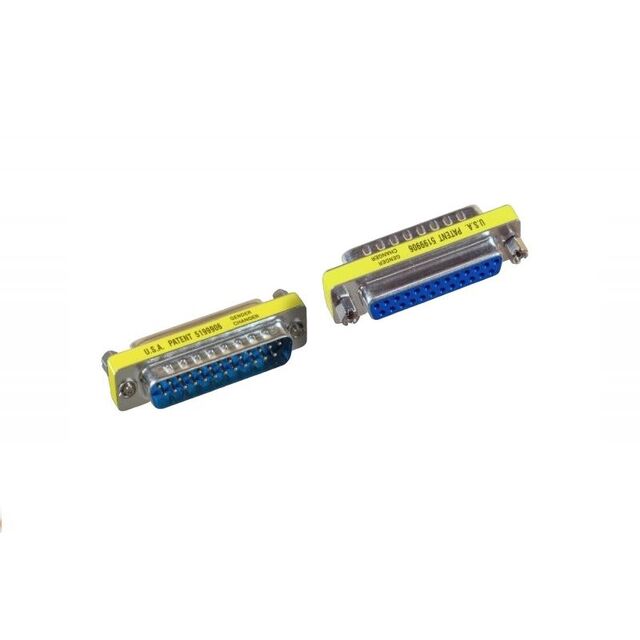 DSUB GNDR CHGR DB25M/F 6PCS/PACK