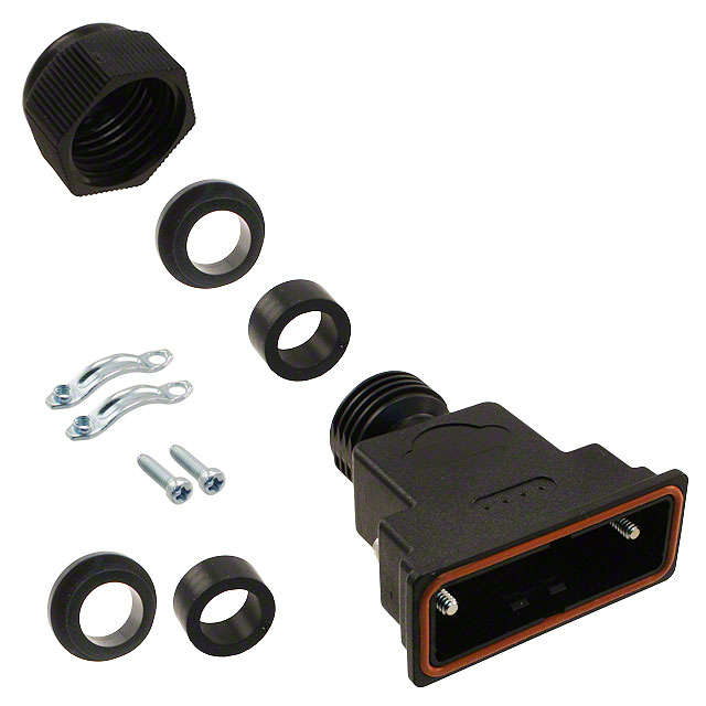 CONN BACKSHELL 15POS 180DEG BLK