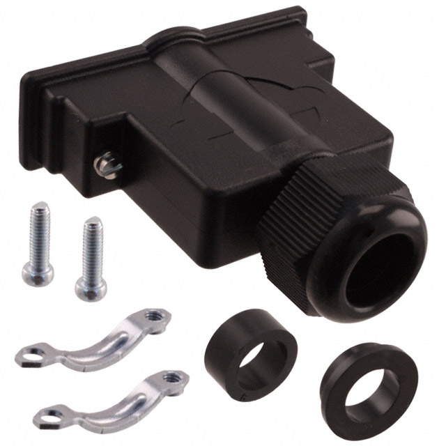 CONN BACKSHELL 25POS 180DEG BLK