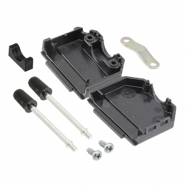 CONN BACKSHELL 15POS 180DEG BLK