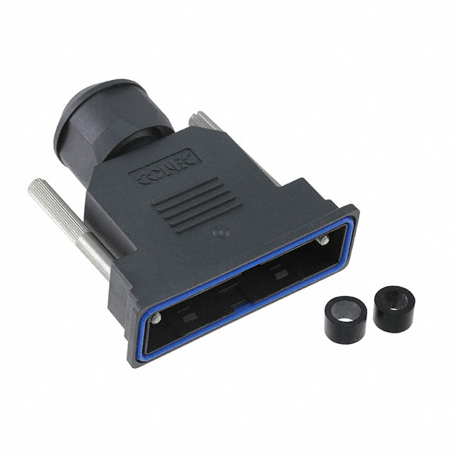 CONN BACKSHELL 25POS 180DEG BLK