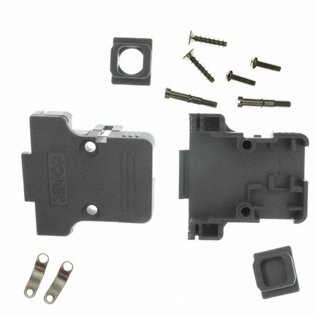 CONN BACKSHELL 15P 90/180DEG GRY