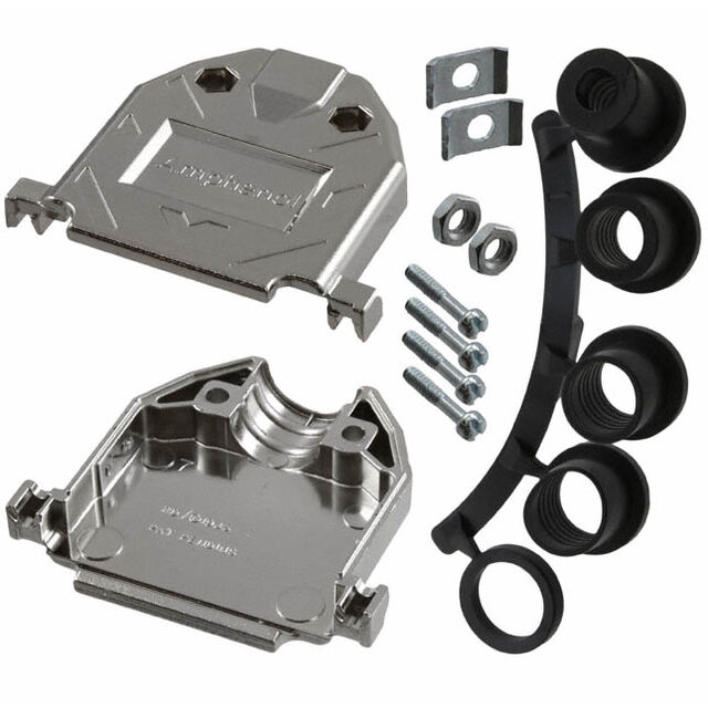 CONN BACKSHELL 25POS 180DEG SILV