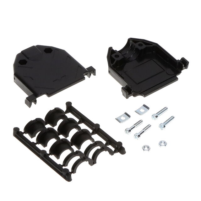 25P PLASTIC D-SUB HOOD BK 180 NT