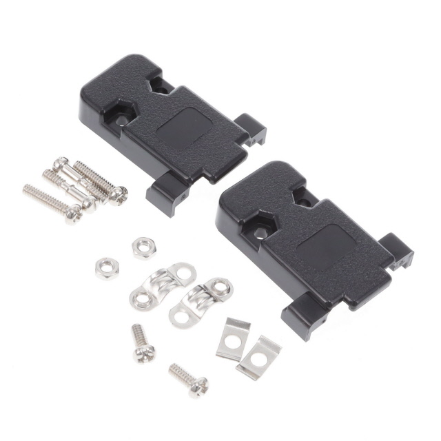 D-SUB HOOD BLK PLASTIC 9 WAY SHO