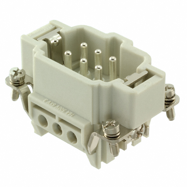6P + PE MALE INSERT 16A 500V/UL