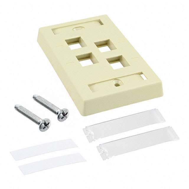 FACEPLATE SNGL GANG 4PORT IVORY