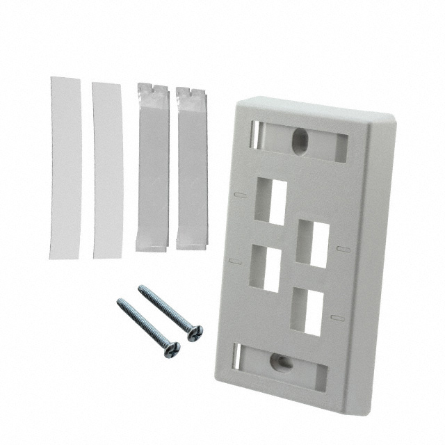 FACEPLATE SINGLE GANG 4PORT GRAY