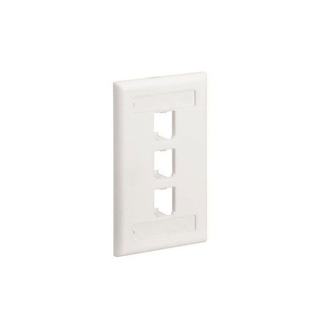FACEPLATE, 3 PORT, SINGLE GANG,