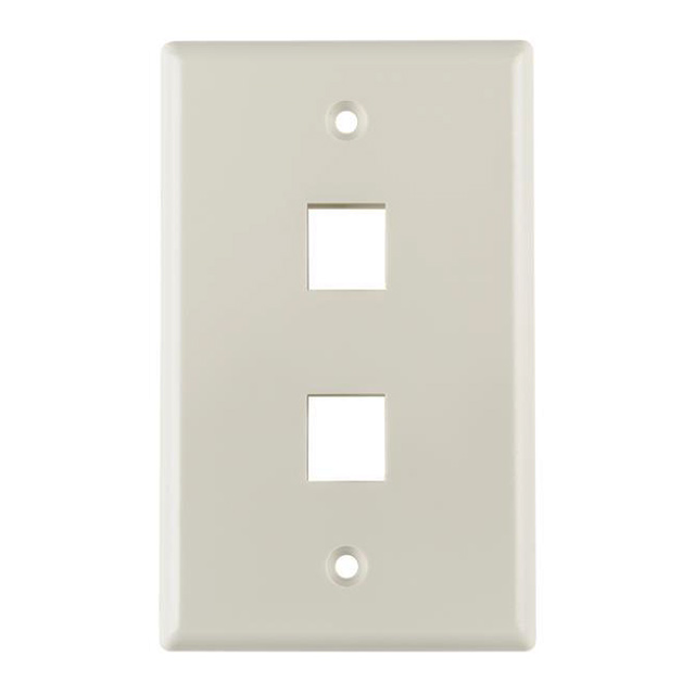 FACEPLATE SNGL GANG 2PORT WHITE