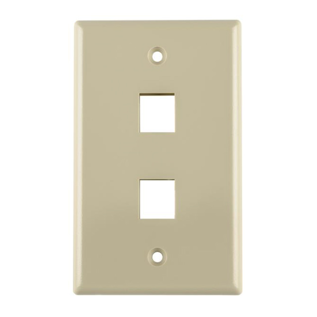 FACEPLATE SNGL GANG 2PORT IVORY