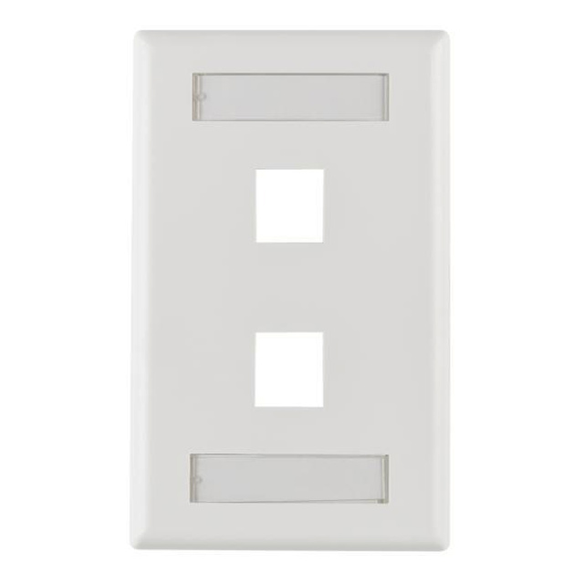 FACEPLATE SNGL GANG 2PORT WHITE