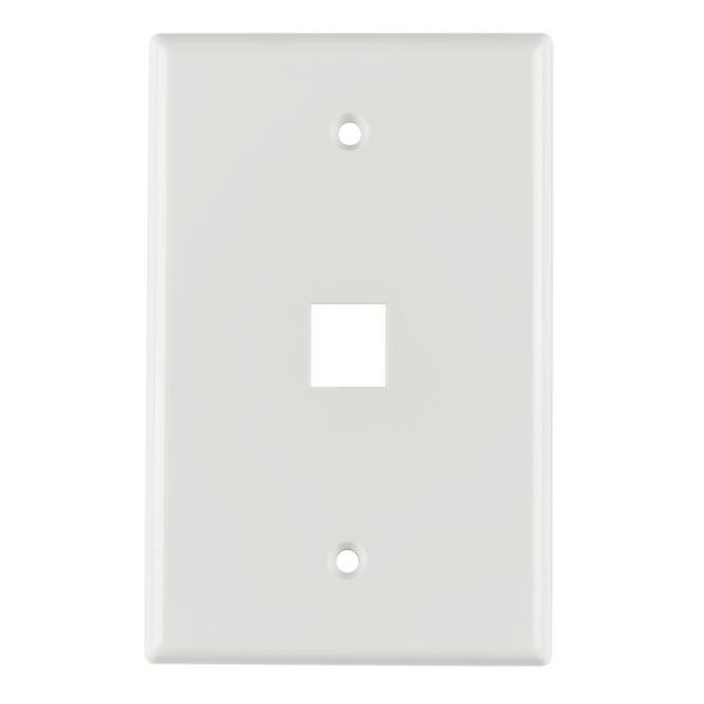 FACEPLATE SNGL GANG 1PORT WHITE