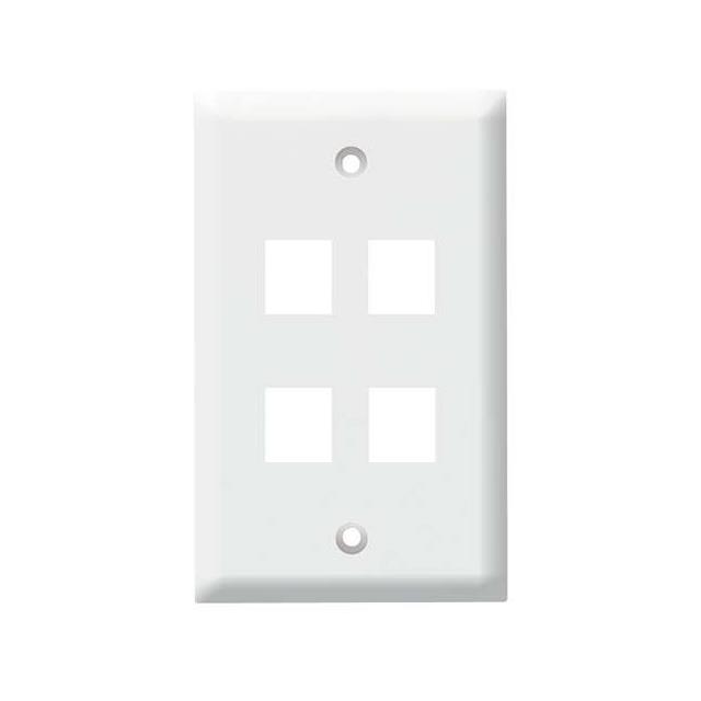 WALL PLATE 4 KEYSTONE WHITE
