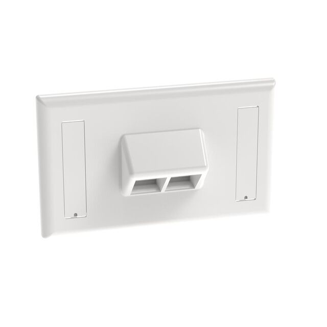 FACEPLATE SNGL GANG SLOPE 2PORT