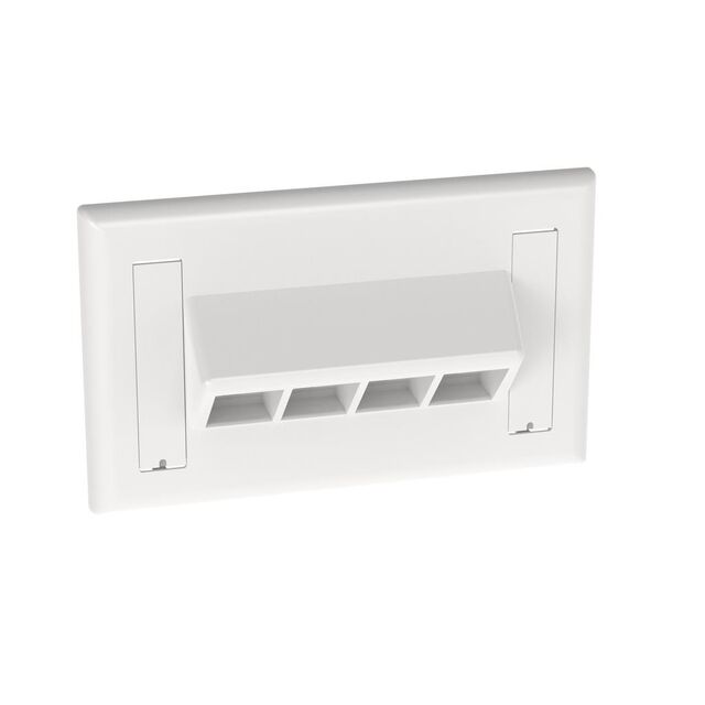 FACEPLATE SNGL GANG 4PORT HOR