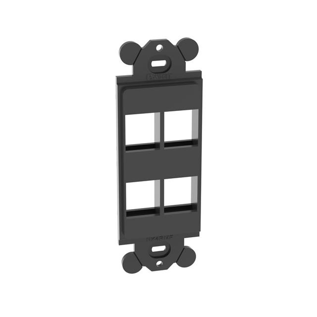 FACEPLATE 4PORT BLK