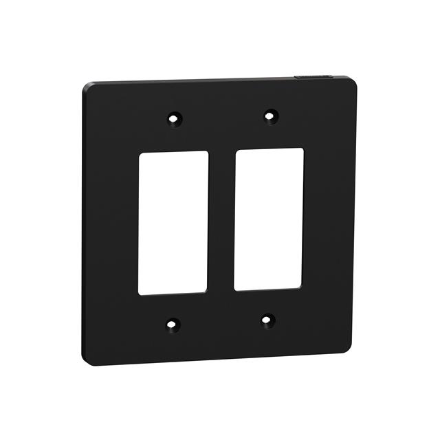 2 GANG MID+ WALL PLATE BK
