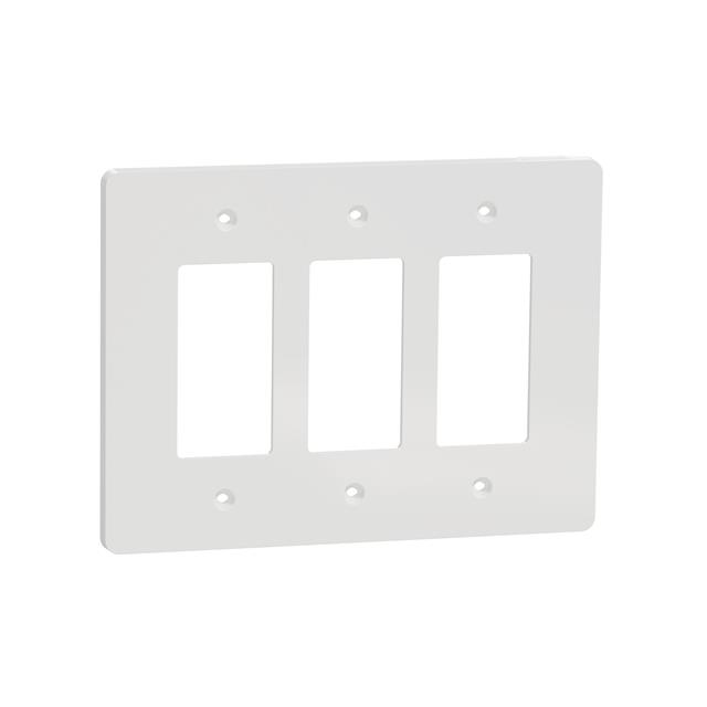 3 GANG MID+ WALL PLATE WH