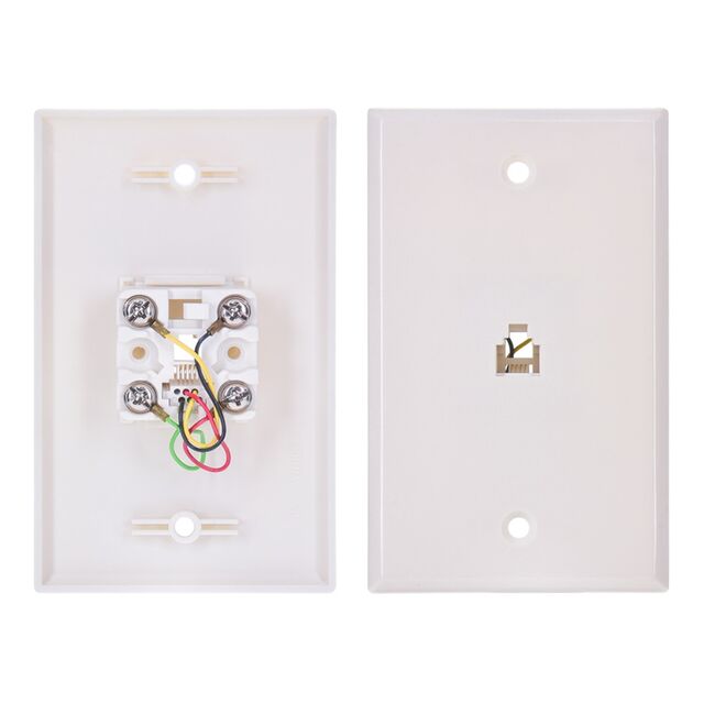 RJ11 Modular Single Port Wall Pl