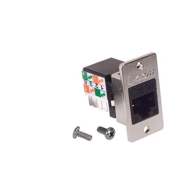 JACK CAT5E RJ45/110 FLNG BLK
