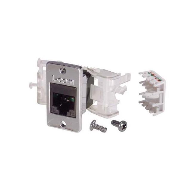 JACK CAT5E RJ45/TLS BLACK FLNG
