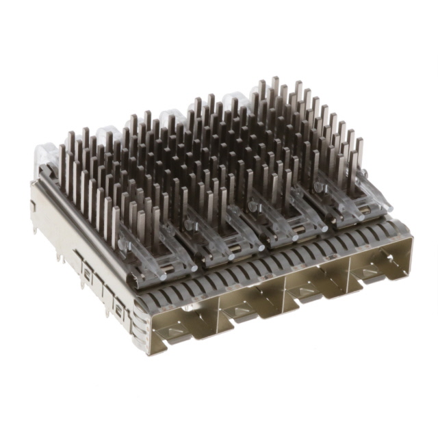 CONN SFP+ CAGE 1X4 W/HSINK R/A