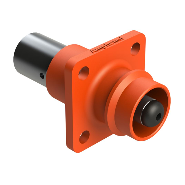 8MM RIGHT ANGLE PLUG, ORANGE