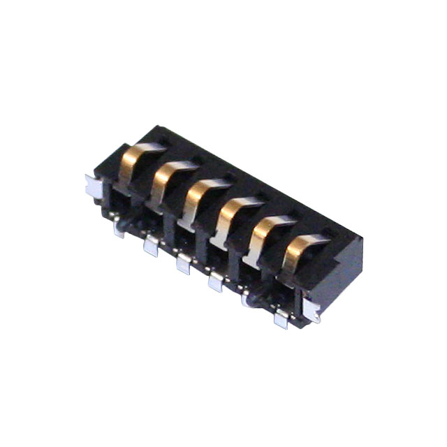 CONN SPRING BATTERY 6POS R/A SMD