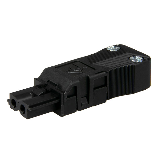 CONN RECEPT 2POS SCREW BLK