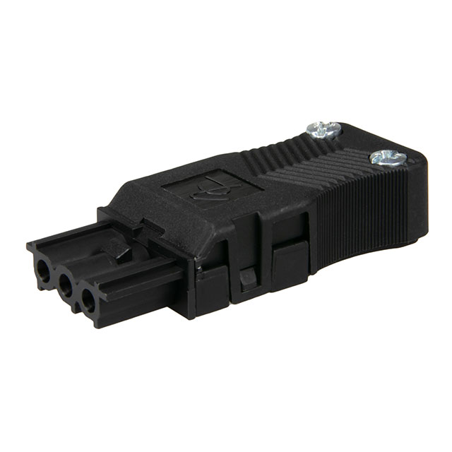 CONN RECEPT 3POS SCREW BLK