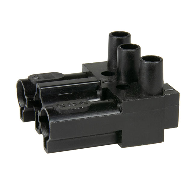 CONN RECEPT 3POS SCREW BLK
