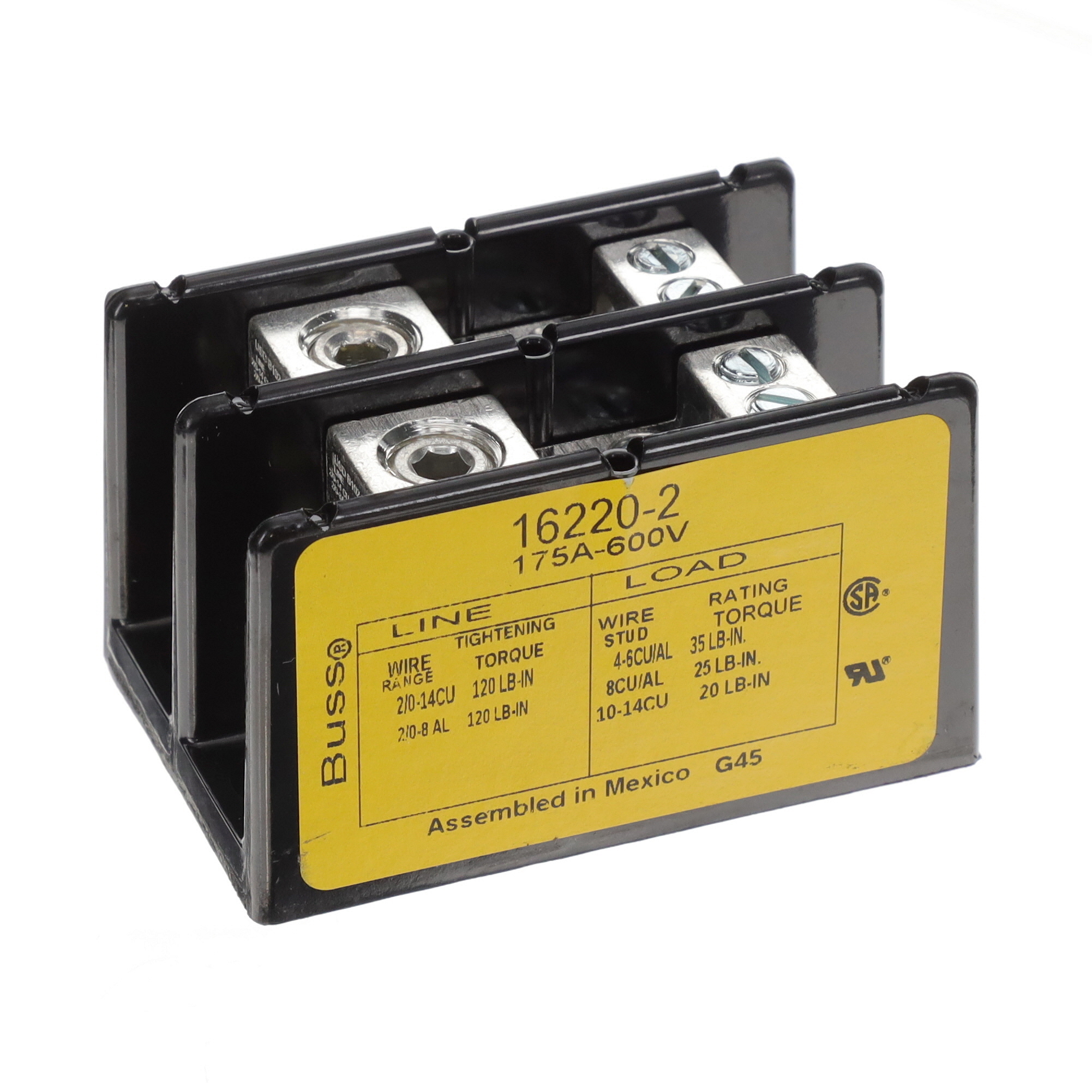 PWR DISTRIB BLOCK 2POS 175A 600V