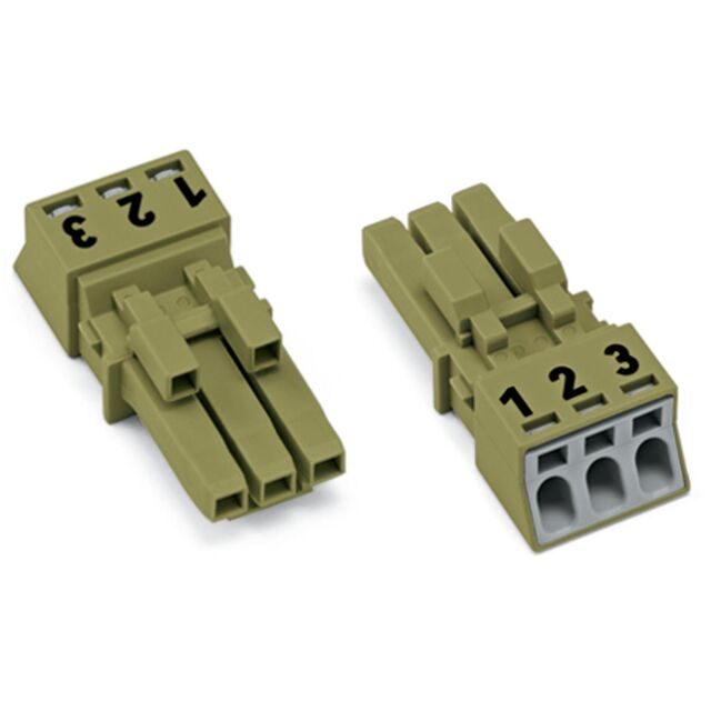 SOCKET, 3-POLE, LIGHT GREEN