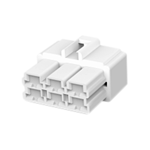 CONN MALE TAB HSG 0.25 6POS NAT