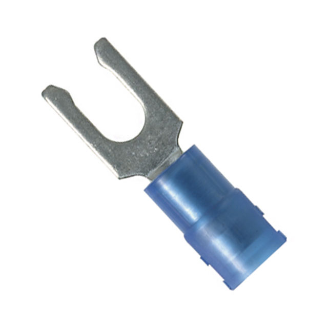 CONN SPADE TERM 14-16AWG #6 BLU