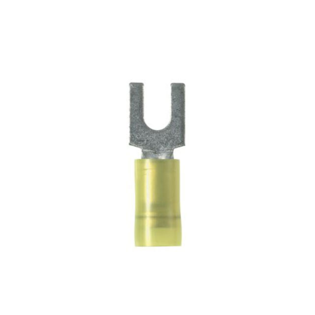 CONN SPADE TERM 10-12AWG #8 YEL