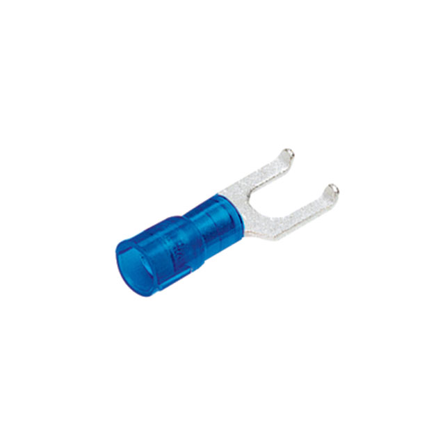 CONN SPADE TERM 14-16AWG #6 BLU