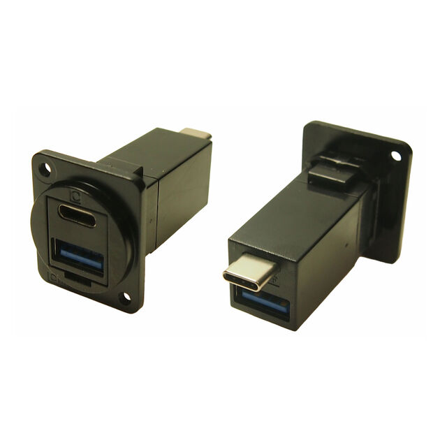 FT BLACK METAL USBC F-M + USB3.0
