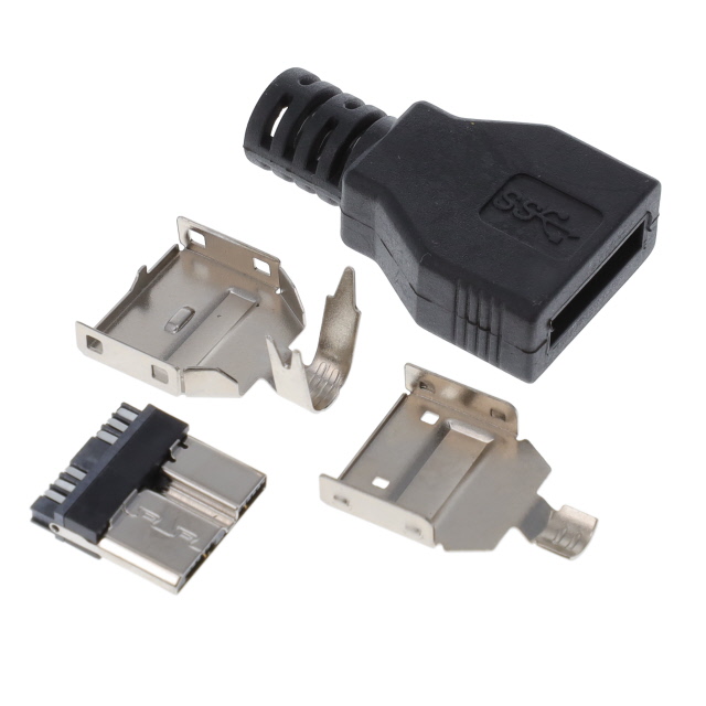 CONN KIT W/HOOD MICRO USB TYPE B