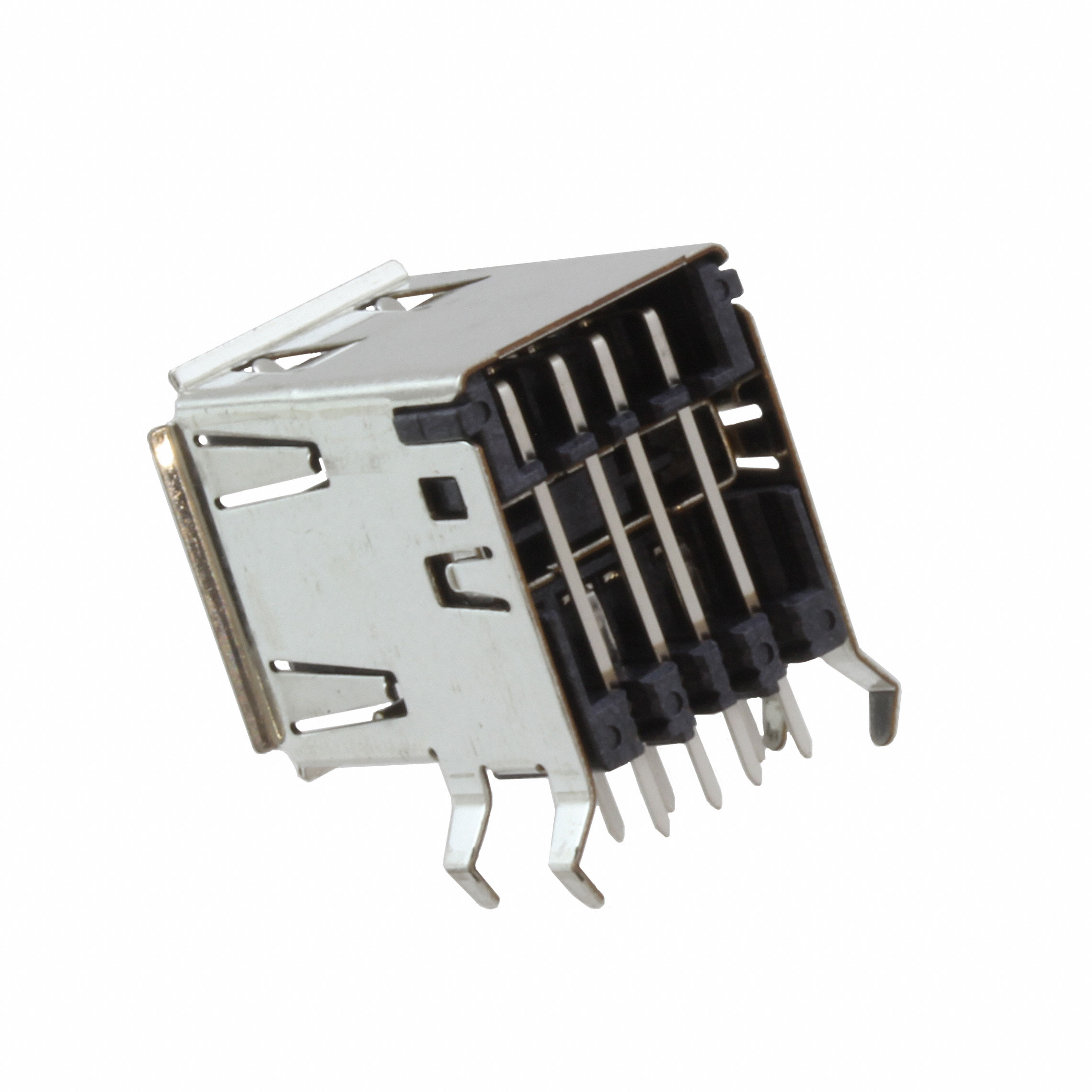 CONN RCPT USB2.0 TYPEA STACK R/A