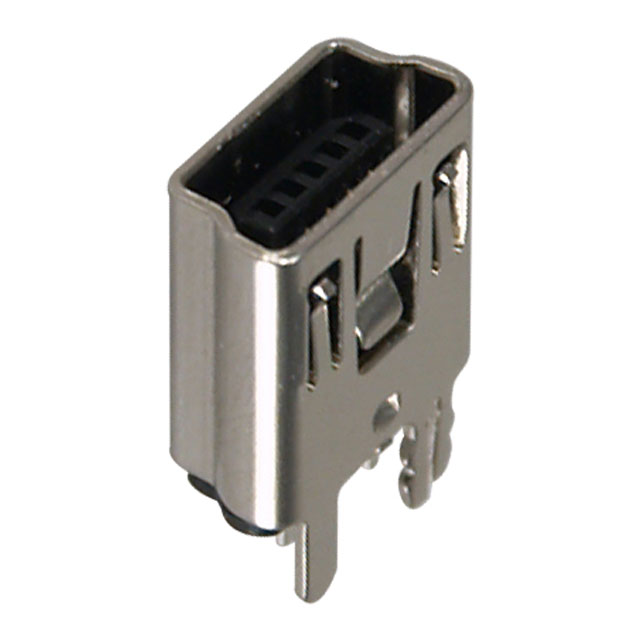 MINI USB B VERT. 5P, BLK, 30U, R