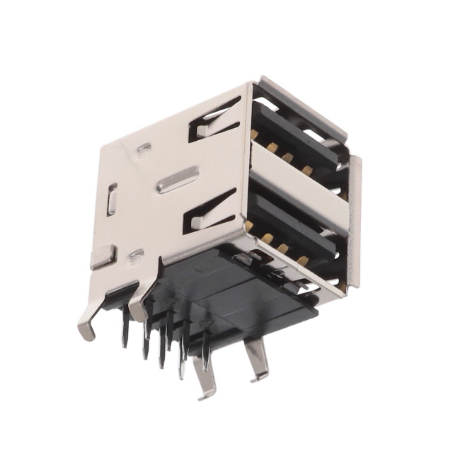 USB STACKED A-TYPE RECEPTACLE BL