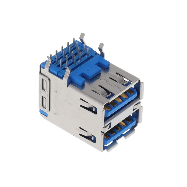 CONN RCPT STACKED USB TYPE A R/A