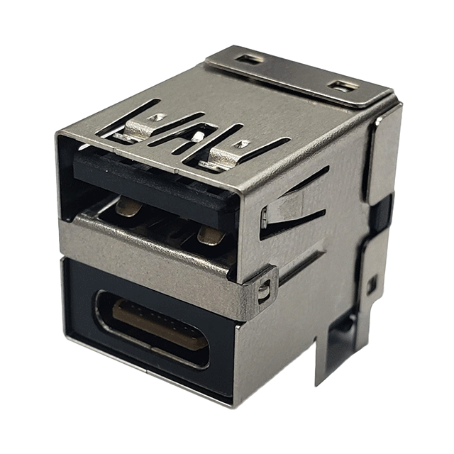 CONN USB TYPE-A OVER TYPE-C RIGH