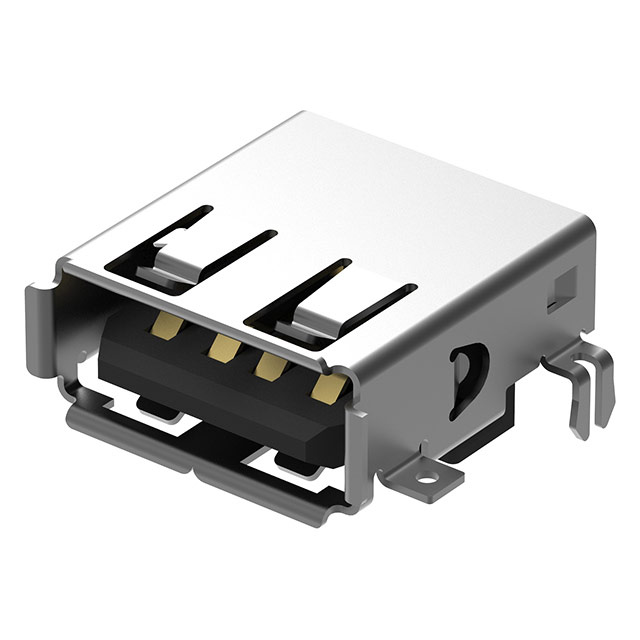 USB A SKT, BOTTOM TH, R/A, GF, O