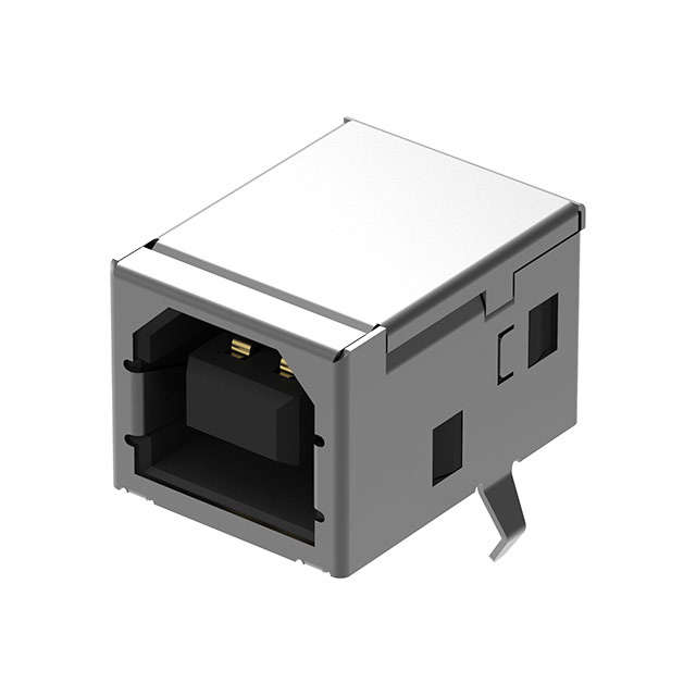 USB B SKT, TOP TH, R/A, GF, WTH