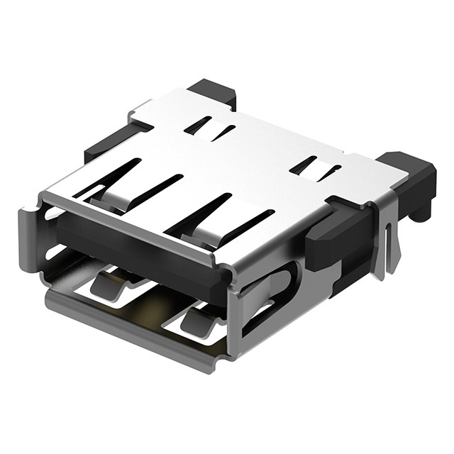USB A SKT, MID TOP SMT, R/A, GF,