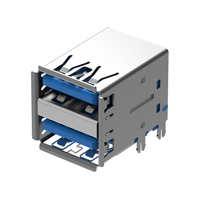 USB3.0 A DUAL SKT, THRU HOLE, R/